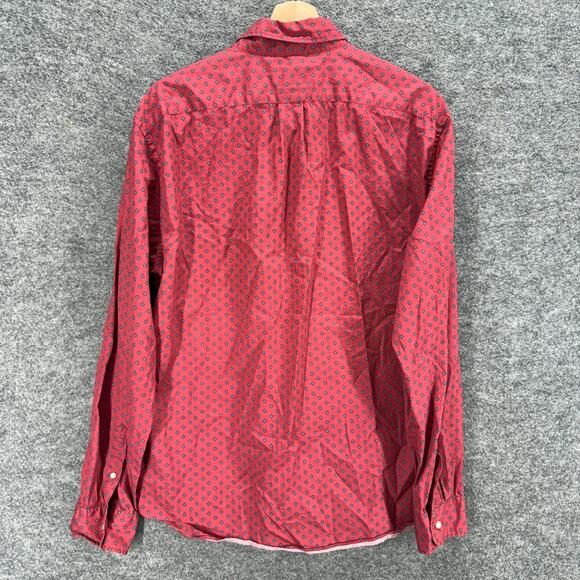 J. Crew Shirt Men XL Pink Geometric Button Up Collared Long Sleeve Slim Pockets - Picture 2 of 7